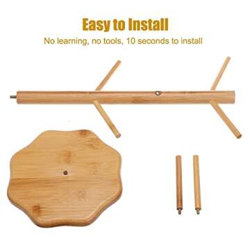 Gihunk Eco-Friendly Bamboo Mug Tree for 6 Mugs