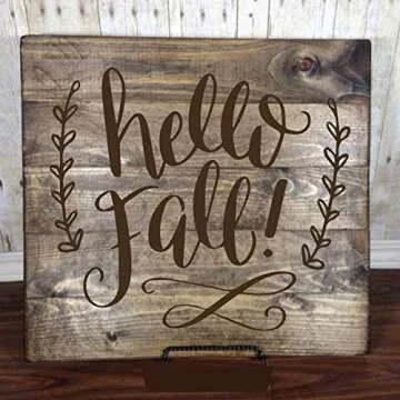 Hello Fall! Vinyl Wall Decal - Autumn Home Decor