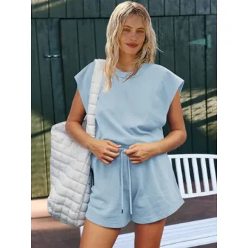 LAMISSCHE Womens Stylish Workout Romper with Pockets