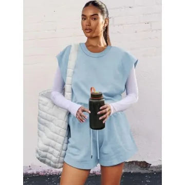 LAMISSCHE Womens Stylish Workout Romper with Pockets