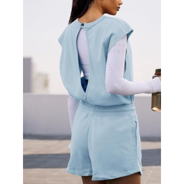 LAMISSCHE Womens Stylish Workout Romper with Pockets