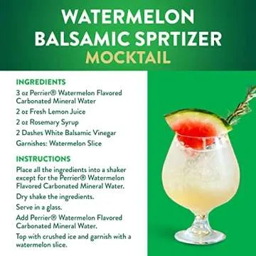 Perrier Watermelon Flavored Carbonated Mineral Water, 8.45 Fl Oz (30 Pack) Slim Cans