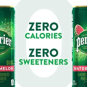 Perrier Watermelon Flavored Carbonated Mineral Water, 8.45 Fl Oz (30 Pack) Slim Cans