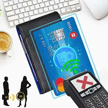 FEITH&FELLY Men Bifold Wallet with Money Clip - Leather Minimalist Front Pocket RFID Blocking