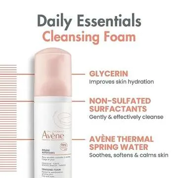 Avene Cleansing Foam - Soap-Free Foaming Face Wash - Normal, Combination, Oily Skin- Sensitive Skin - 5.07 Fl Oz
