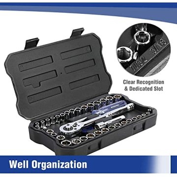WORKPRO 39-Piece Drive Socket Set Metric Imperial Quick-Release