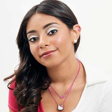 Sanrio Hello Kitty Stud Earrings Set 3-Piece - Silver Plated and Enamel Hello Kitty Earrings Officia...