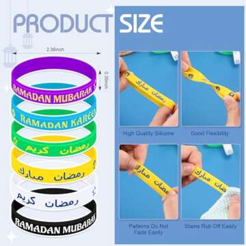 Landical 120 Pcs Ramadan Silicone Bracelets for Eid Celebrations