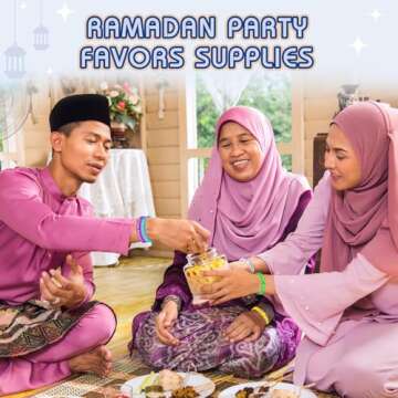 Landical 120 Pcs Ramadan Silicone Bracelets for Eid Celebrations