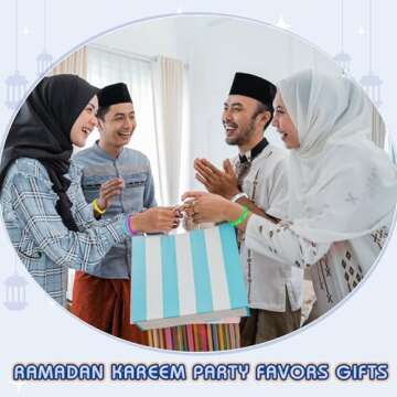 Landical 120 Pcs Ramadan Silicone Bracelets for Eid Celebrations