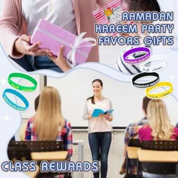 Landical 120 Pcs Ramadan Silicone Bracelets for Eid Celebrations