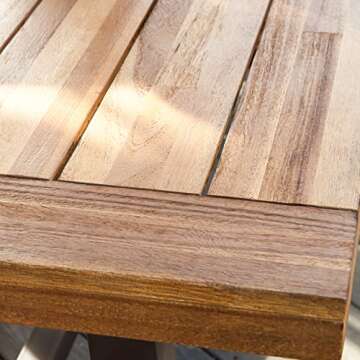 Christopher Knight Home Bowman Wood Outdoor Picnic Table Set | Perfect for Dining, Brown + Black Rustic Metal