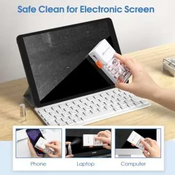 10-in-1 Keyboard Cleaner, Laptop Cleaning Kit Lens Pen for DSLR Cameras, 3 in 1 Earbud Cleaner Pen, Computer Cleaning Kit, Polish Cleaning Cloth Brush for Screen/Electronic/MacBook/Phone/iPad/PC/