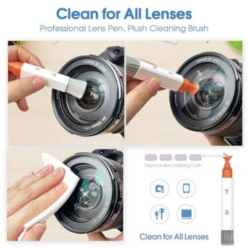 10-in-1 Keyboard Cleaner, Laptop Cleaning Kit Lens Pen for DSLR Cameras, 3 in 1 Earbud Cleaner Pen, Computer Cleaning Kit, Polish Cleaning Cloth Brush for Screen/Electronic/MacBook/Phone/iPad/PC/
