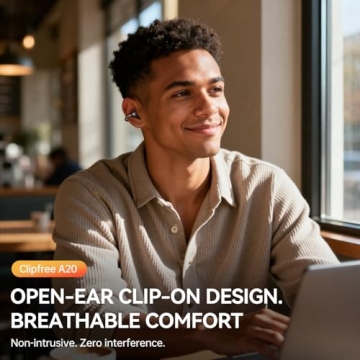 Kinglucky ClipFree A20 Open-Ear Earbuds – Comfort Fit, Premium Sound, Waterproof, 45H Playtime