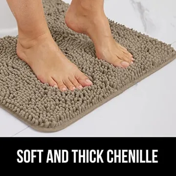 Gorilla Grip Bath Rug Mat - Soft Absorbent Chenille Design