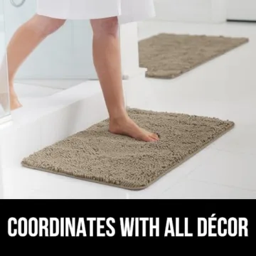 Gorilla Grip Bath Rug Mat - Soft Absorbent Chenille Design