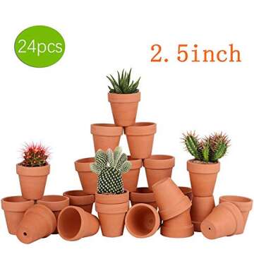 24pcs Small Mini Clay Pots, 2.5'' Terracotta Pot Clay Ceramic Pottery Planter, Cactus Flower Terra C...