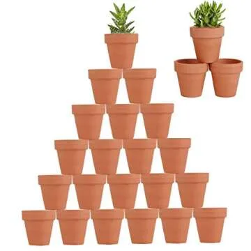 24 Mini Clay Pots for Indoor/Outdoor Succulents