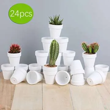 24 Mini Clay Pots for Indoor/Outdoor Succulents