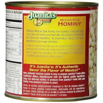 Juanita's Hominy 6.6 lb - Authentic Mexican Flavor for Cooking