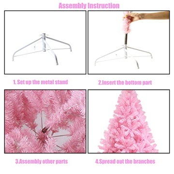 CCINEE 6ft Pink Artificial Christmas Tree for Festive Cheer