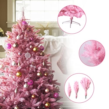 CCINEE 6ft Pink Artificial Christmas Tree for Festive Cheer