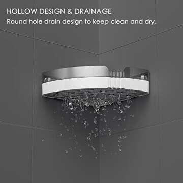UIFER 2-Pack Corner Shower Caddy Shelves - Bathroom Storage Organizers for Shampoo, Conditioner, Soap, and More - Removable, No-Drill Design for Easy Installation - Ideal for Bathrooms and Kitchens