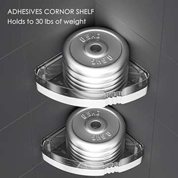 UIFER 2-Pack Corner Shower Caddy Shelves - Bathroom Storage Organizers for Shampoo, Conditioner, Soap, and More - Removable, No-Drill Design for Easy Installation - Ideal for Bathrooms and Kitchens