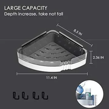 UIFER Corner Shower Caddy - Strong Adhesive Shelves