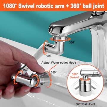 Spurtar Swivel Faucet Extender for Families - 2 Spray Modes