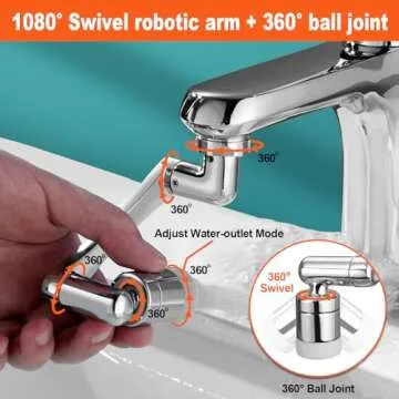 Spurtar Swivel Faucet Extender for Families - 2 Spray Modes