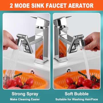 Spurtar Swivel Faucet Extender for Families - 2 Spray Modes