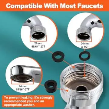 Spurtar Swivel Faucet Extender for Families - 2 Spray Modes