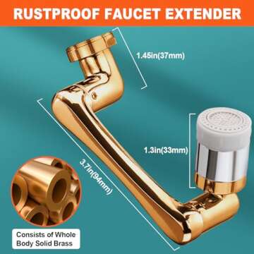 Spurtar Swivel Faucet Extender for Families - 2 Spray Modes