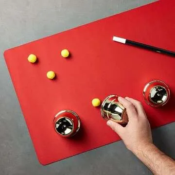 2 Pack Card Game Mat for Magic and MTG, 24x14 inches Board TCG Playmat, 1 Black and 1 Red