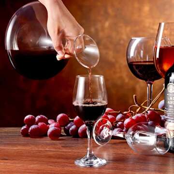 ANANSI Red Wine Decanter Aerator with Brush, 60oz Hand Blown Crystal Glass Wine Carafe, Full Bottle Wine Pitcher, Wine Accessories Gifts for Fast Decanting
