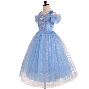 Lito Angels Girls Princess Dress Up Costume Halloween Fancy Dress with Accessories Size 7-8 Blue