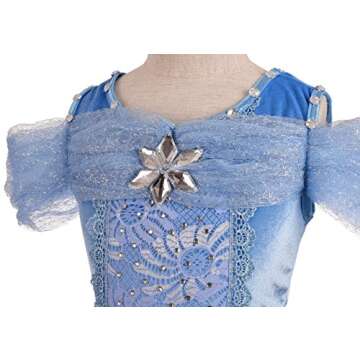 Lito Angels Girls Princess Dress Up Costume Halloween Fancy Dress with Accessories Size 7-8 Blue