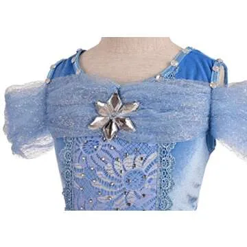 Lito Angels Girls Princess Dress Up Costume Halloween Fancy Dress with Accessories Size 7-8 Blue