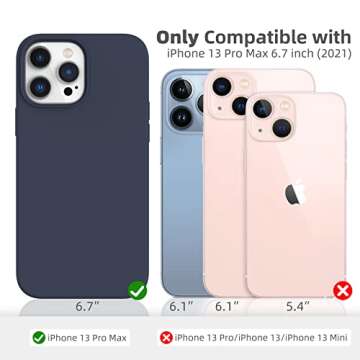 ARSUNOVO for iPhone 13 Pro Max Phone Case 6.7 inch, [Shockproof][Anti-Scratch] Slim Liquid Silicone ...