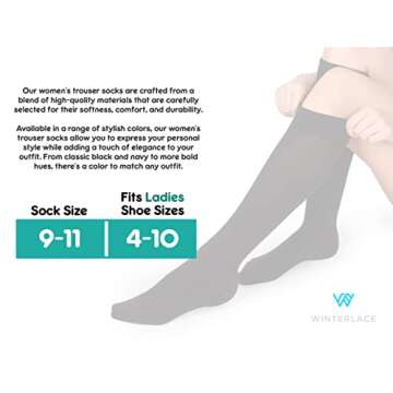Stylish Winterlace Women’s Trouser Socks - Knee High Comfort