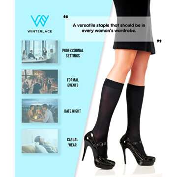 Stylish Winterlace Women’s Trouser Socks - Knee High Comfort