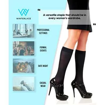 Stylish Winterlace Women’s Trouser Socks - Knee High Comfort