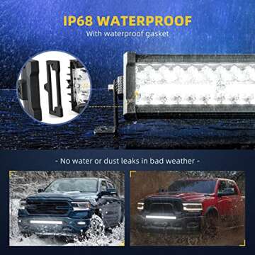DWVO LED Light Bar 32 inch 630W Straight Triple Row 35000LM Upgrade Chipset Led Work Light for Off Road Driving Fog Lamp Marine Boating IP68 Waterproof Spot & Flood Combo Beam Light Bars