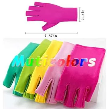 COOSLIM Anti UV Gloves for Gel Nail Lamp, UPF50+ Protection Gloves for Manicures, UV Sun Protection Gloves for Women-Rose