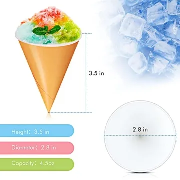 100-Piece Snow Cone Cups Spoon Straws Summer Party Set