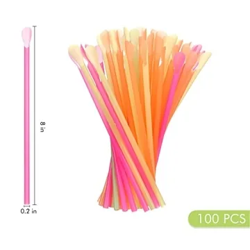 100-Piece Snow Cone Cups Spoon Straws Summer Party Set