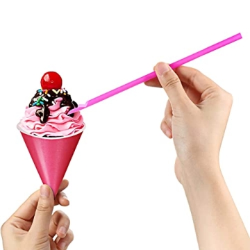 100-Piece Snow Cone Cups Spoon Straws Summer Party Set