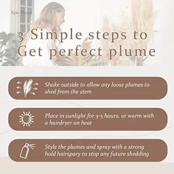 Natural Pampas Grass Extra Fluffy Plumes 43" 110cm